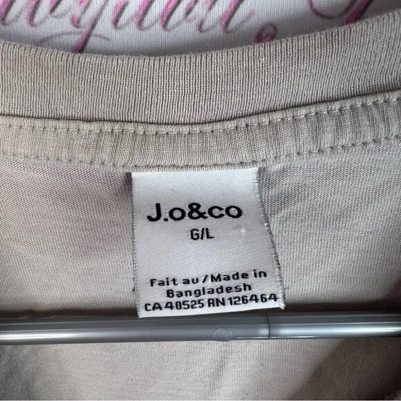 J.o & co tshirt tee cream Beige Crop Top cropped short style shirt grey - Picture 6 of 8